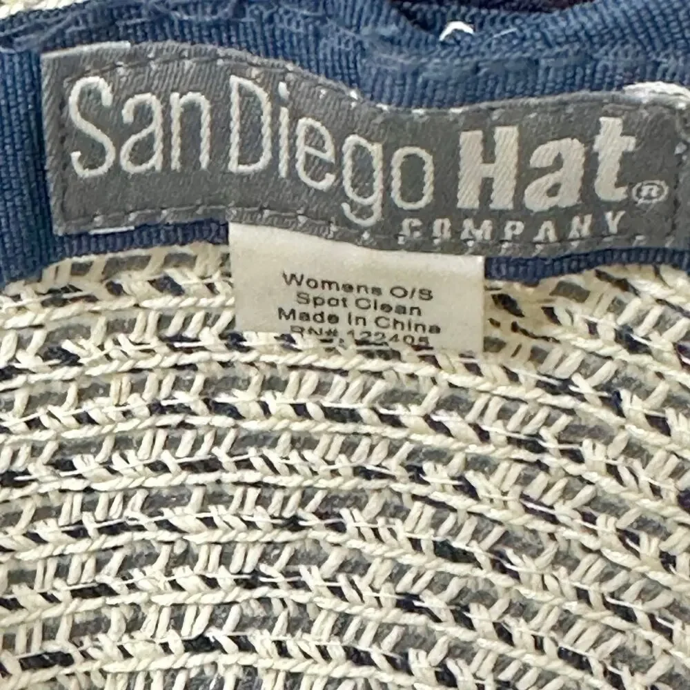 San Diego Hat Company Contrasting Edged Sun Brim Hat Hook & Loop‎ back